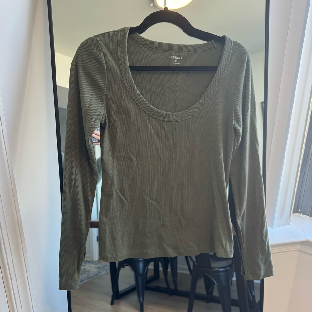 Old Navy Forest Green Long Sleeve Tee